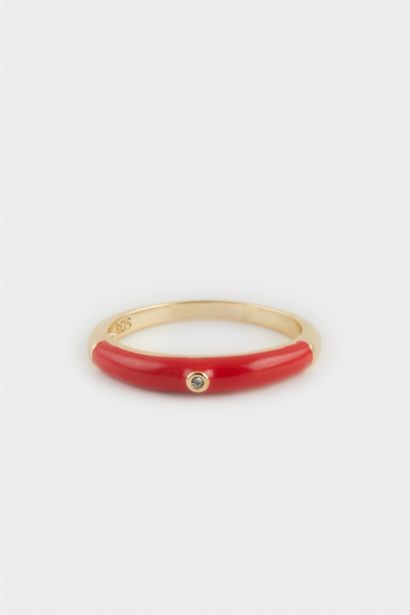 Reis x DeFacto 14K Gold Plated Cherry Glow Woman 2 Piece Rings