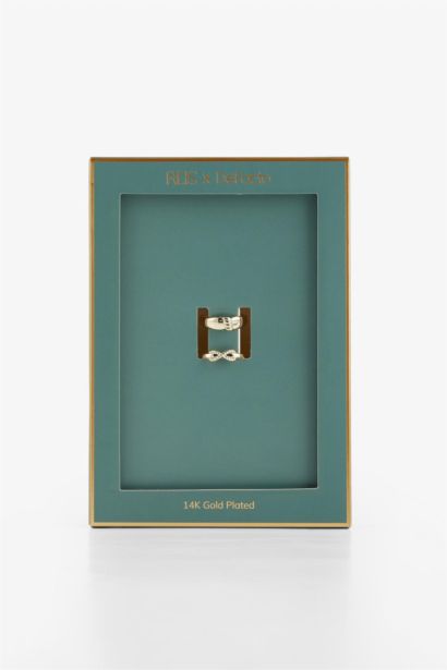 Reis x DeFacto 14K Gold Plated Spirale Duo Woman 2 Piece Gold Rings