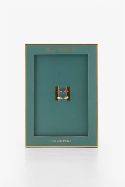 Reis x DeFacto Gold Plated Ruby Queen 2 Piece Purple Stone Gold Ring