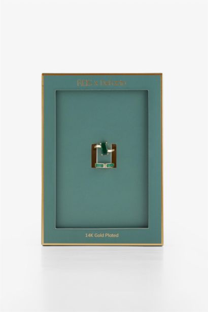 Reis x DeFacto 14K Gold Plated Grassy Shine Woman 2 Piece Gold Rings