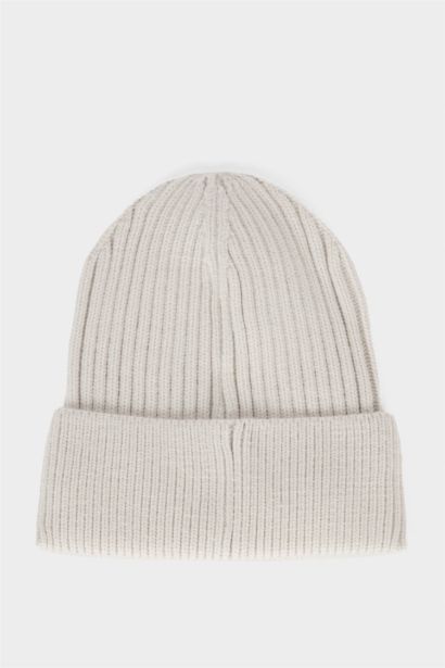 Erkek Etiket Baskılı İçi Polarlı Bere