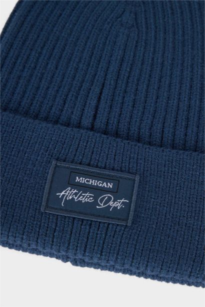 Erkek Etiket Baskılı İçi Polarlı Bere