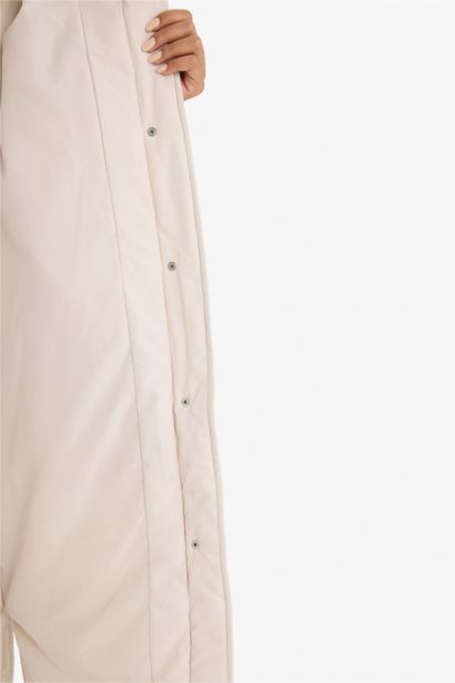 Regular Fit Hooded Quilted Long Jacket