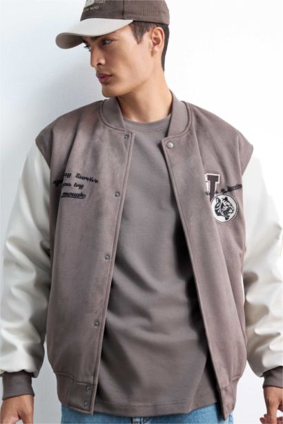 جاكيت بومبر شمواه اوفر سايز بياخة كوليج