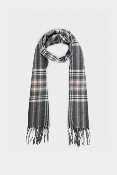 Man Plaid Neck Scarf