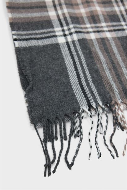 Man Plaid Neck Scarf