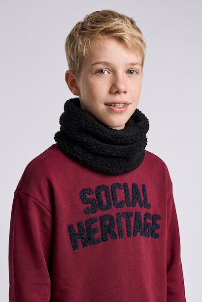Boy Polar Fleece Lining Cotton Scarf