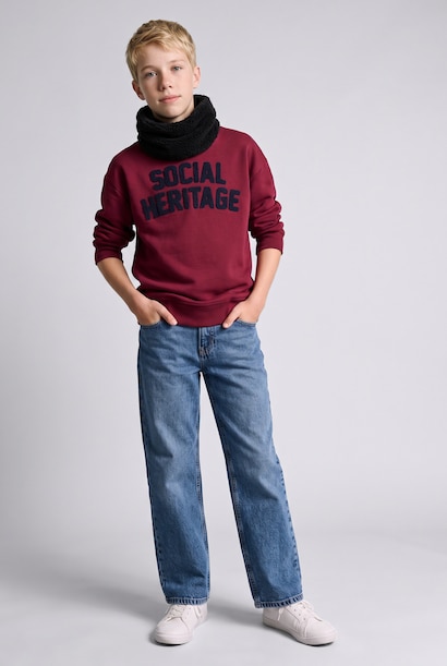 Boy Polar Fleece Lining Cotton Scarf