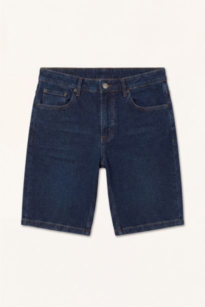 Slim Fit Dar Kesim Jean Bermuda Şort