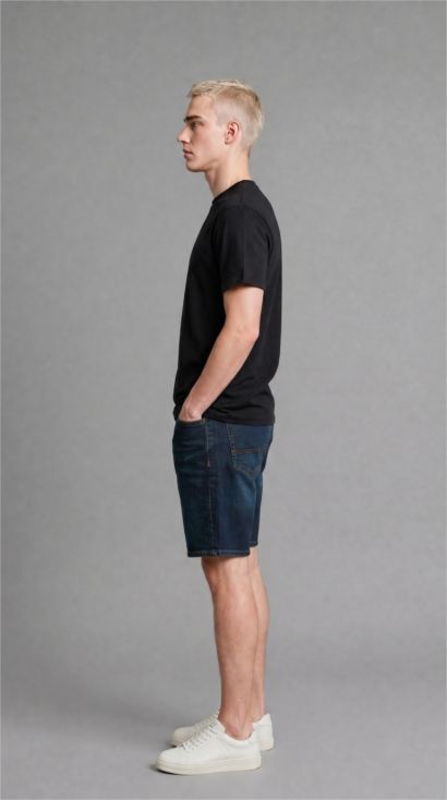 Slim Fit Denim Bermuda Shorts