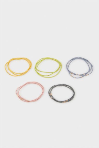 Woman 5 Piece Colored Hair Ties
