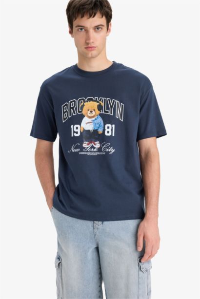 تيشيرت قطن نص ردن اوفر سايز بياخة مستديرة