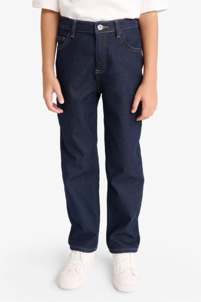 Straight Fit Denim Trousers