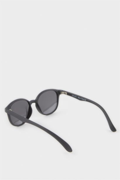 Yuvarlak Siyah Plastik Çerçeve Siyah Cam Polarize Güneş Gözlüğü Kız Çocuk