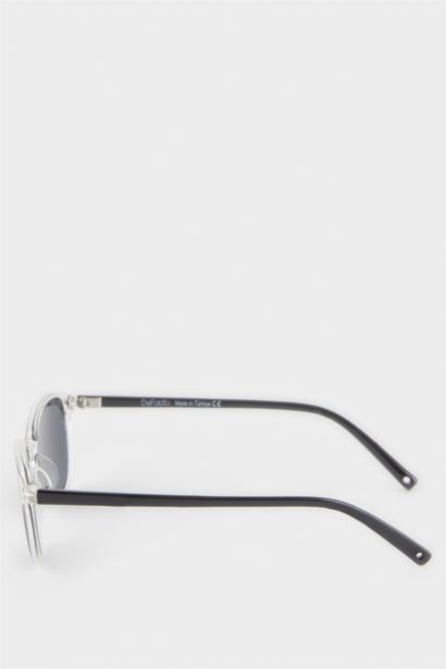 Yuvarlak Şeffaf Plastik Çerçeve Siyah Cam Polarize Güneş Gözlüğü Kız Çocuk