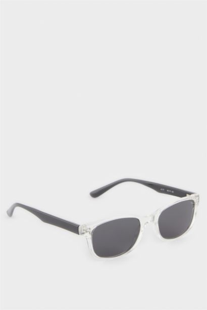 Yuvarlak Şeffaf Plastik Çerçeve Siyah Cam Polarize Güneş Gözlüğü Kız Çocuk