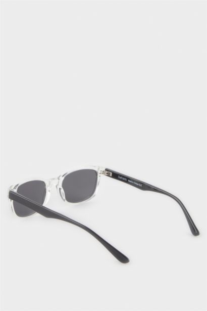 Yuvarlak Şeffaf Plastik Çerçeve Siyah Cam Polarize Güneş Gözlüğü Kız Çocuk