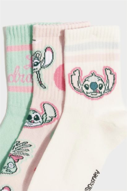Girl Disney Lilo & Stitch 3 Piece Cotton Long Sockss