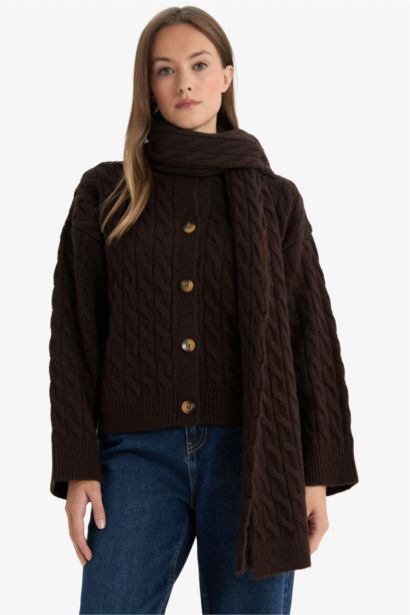 Relax Fit Crew Neck Knitwear Cardigan