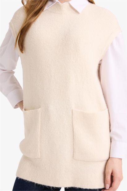 Pull sans manches en tricot Coupe ample