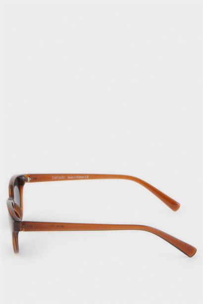 Yuvarlak Kahve Plastik Çerçeve Siyah Cam Polarize Güneş Gözlüğü Kız Çocuk