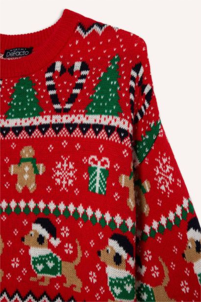 Pull de Noël à col rond Coupe régulière