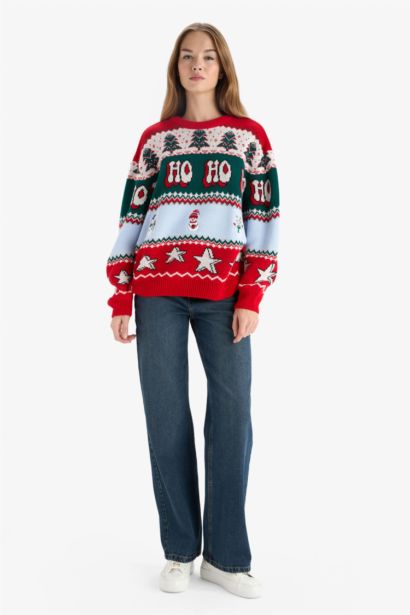 Regular Fit Crew Neck Christmas Pullover