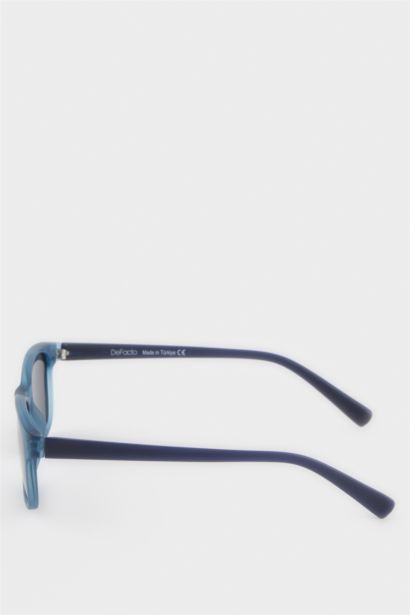 Yuvarlak Lacivert Plastik Çerçeve Siyah Cam Polarize Güneş Gözlüğü Erkek Çocuk