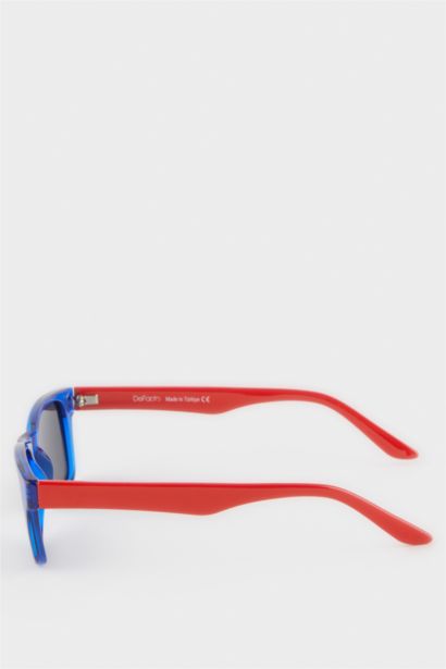 Yuvarlak Renkli Plastik Çerçeve Siyah Cam Polarize Güneş Gözlüğü Erkek Çocuk