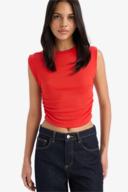 Slim Fit Ribana Crew Neck Tank Top