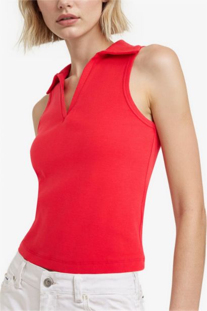 Slim Fit Ribbed Polo Shirt