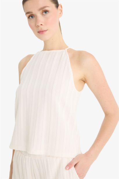 Regular Fit Halter Yaka Bürümcük Atlet