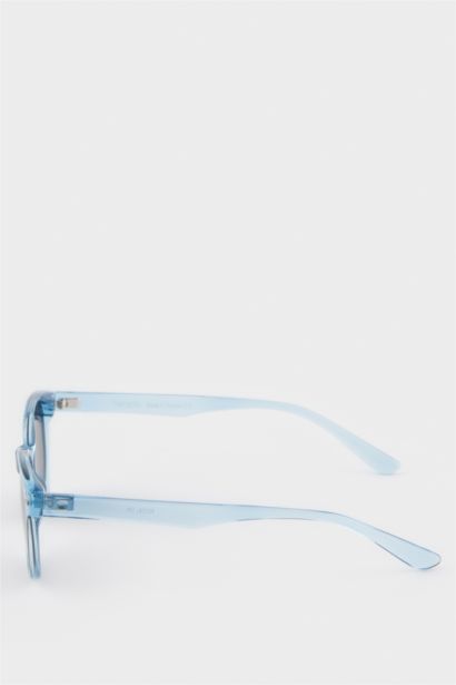 Yuvarlak Mavi Plastik Çerçeve Siyah Cam Polarize Güneş Gözlüğü Erkek Çocuk