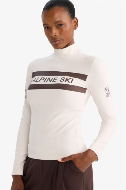 Slim Fit Stand Collar Inner Pocket Brushed Fleece Sports T-Shirt