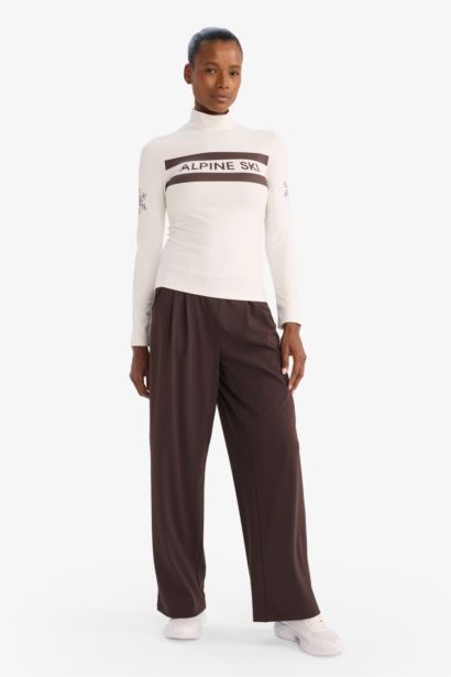 Slim Fit Stand Collar Inner Pocket Brushed Fleece Sports T-Shirt