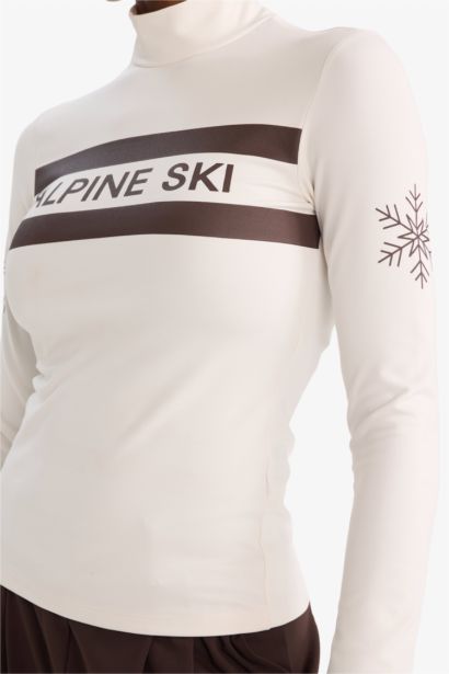 Slim Fit Stand Collar Inner Pocket Brushed Fleece Sports T-Shirt