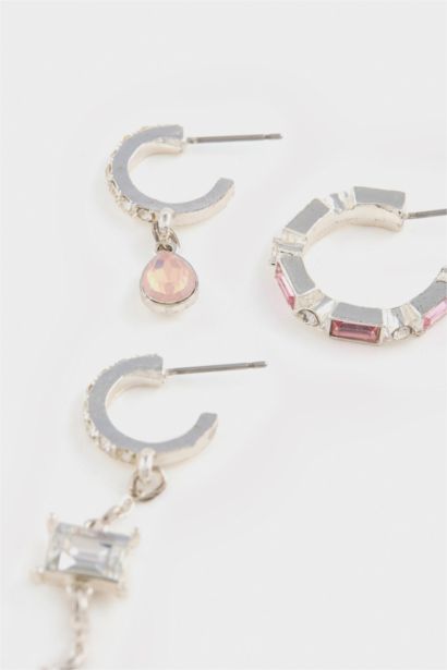 DCEY x DeFacto Kadın 3'lü Taşlı Küpe