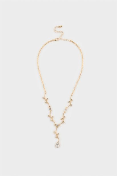 DCEY x DeFacto Kadın Taşlı Gold Y Kolye