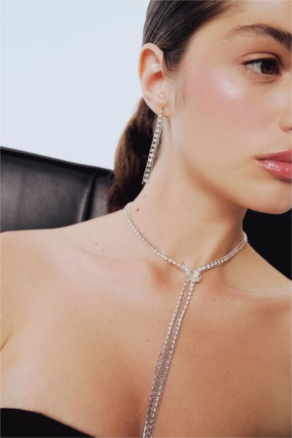 DCEY x DeFacto Kadın Taşlı Y Kolye Küpe Seti