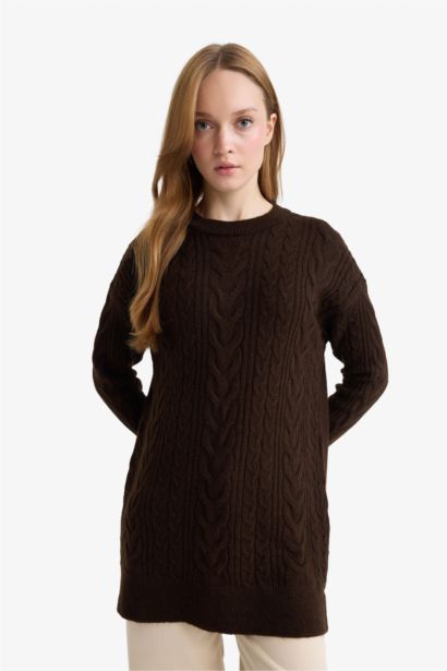 Relax Fit Bisiklet Yaka Triko Kazak Tunik