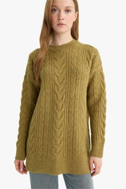 Relax Fit Bisiklet Yaka Triko Kazak Tunik