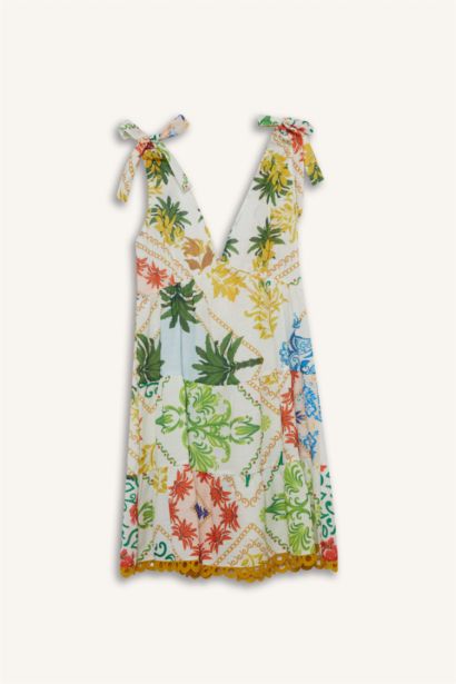 Regular Fit Tropical Patterned Beachwear