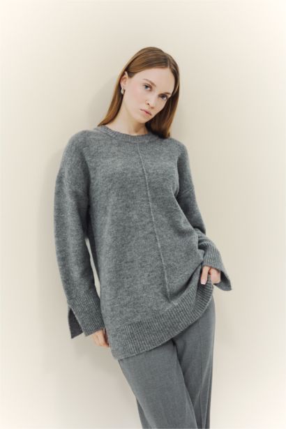 Loose Fit Knitwear Crew Neck Tunic