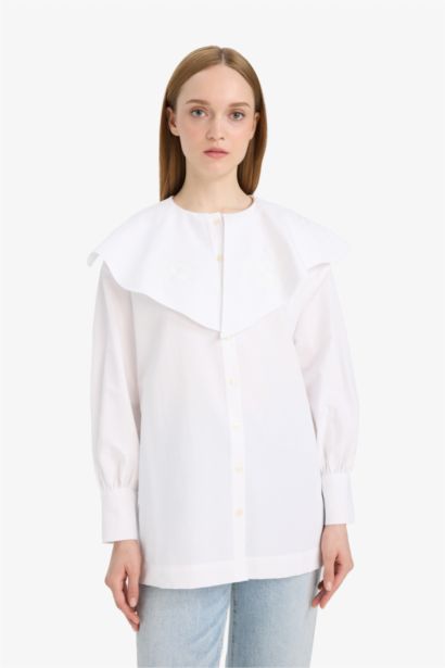 Relax Fit Poplin Long Sleeve Tunic