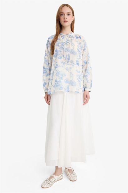 A-Line Voile Maxi Skirt