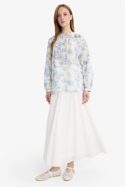 A-Line Voile Maxi Skirt