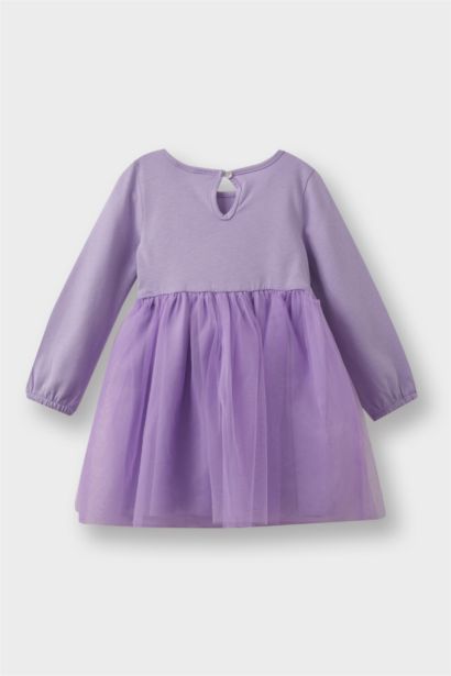Robe en tulle Frozen à manches longues pour bébé fille