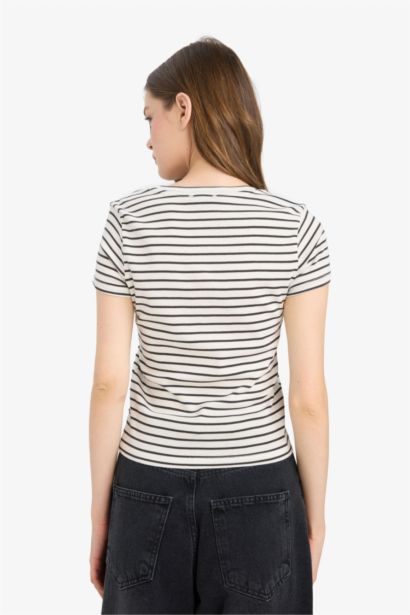 %100 Pamuk Hello Kitty Çizgili Tişört