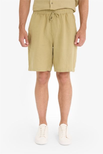 Relax Fit Linen Bermuda Shorts