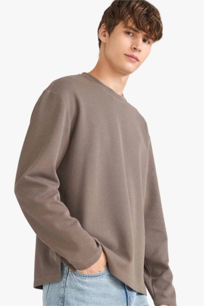 T-Shirt À Manches Longues En Tricot Fake Trıcot Coupe Régulière